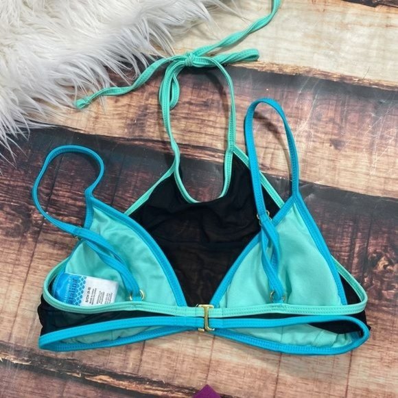 RELISTED Catalina Mesh Teal Blue Bikini Top - Picture 5 of 8